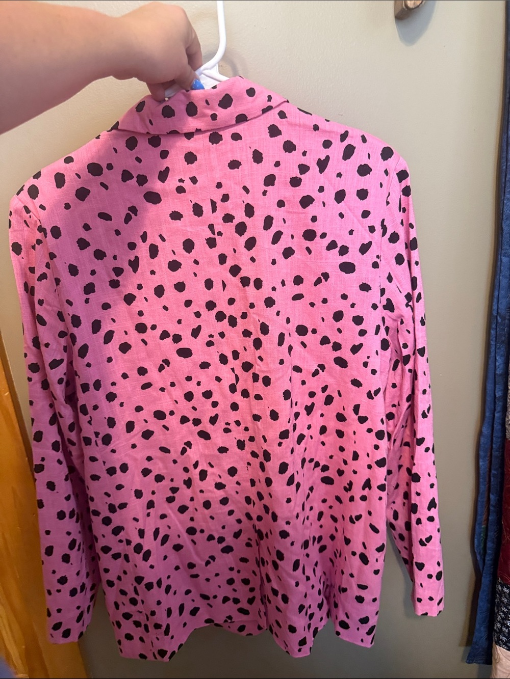 JODIFL Hot Pink Blazer with Black Spot Print - Picture 2 of 2